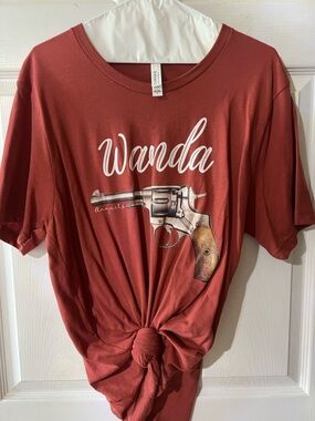 Bella Canvas Rust 'Wanda' Knot-Front Graphic Tee